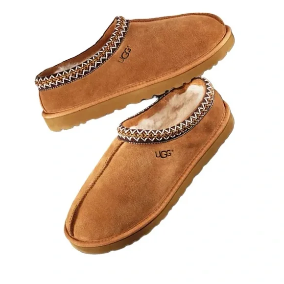 NWT Men’s UGG  Tasman Suede & Shearling Slippers Chestnut. Price is firm. - Picture 2 of 5